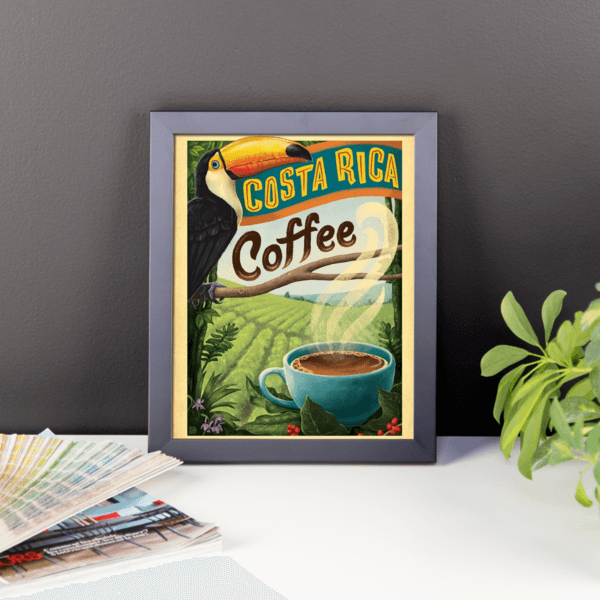 Framed Costa Rica Coffee Poster