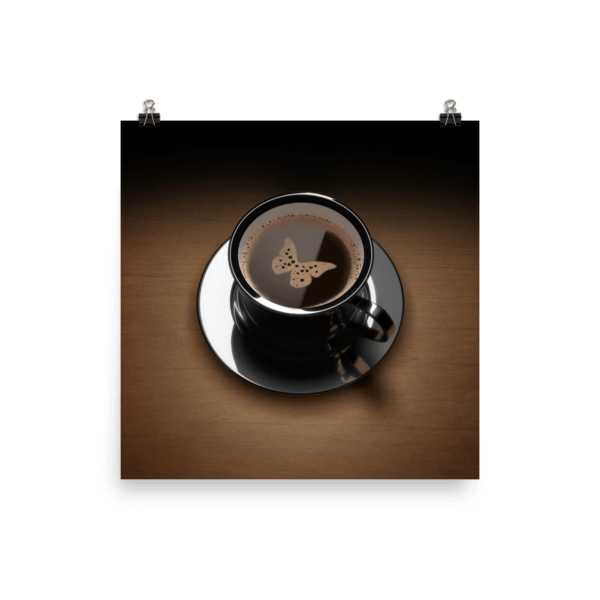 Coffee Poster – Butterfly Image