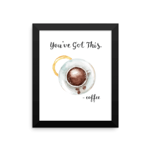 Framed Coffee Art Poster - Coffee Cup