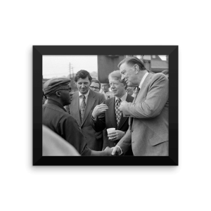 Framed Poster Jimmy Carter Drinking Coffee