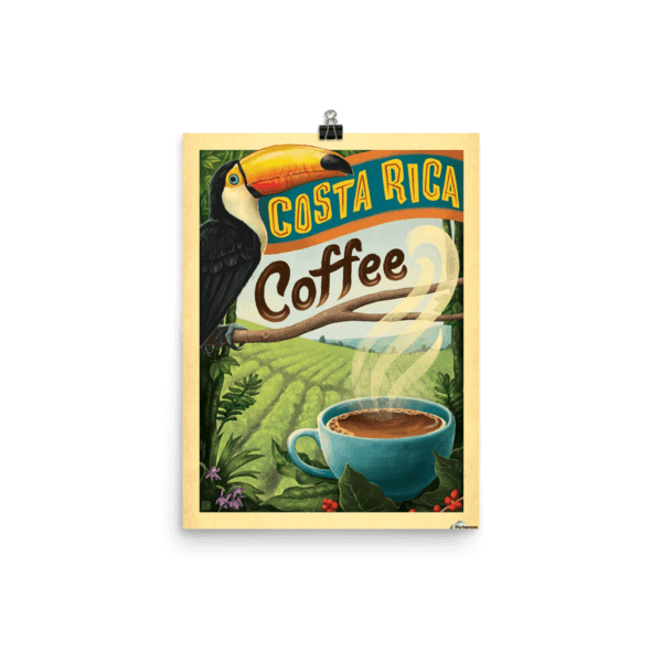 Costa Rica Coffee Poster On Sale