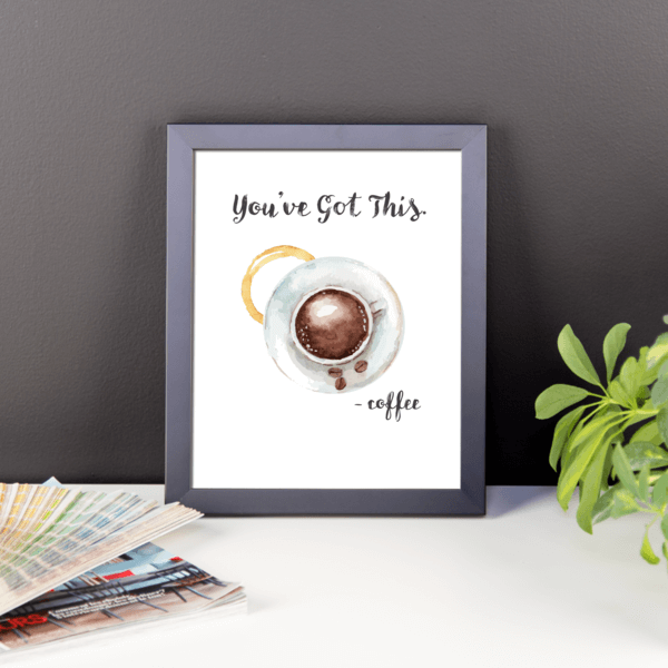 Framed Coffee Art Poster – Coffee Cup