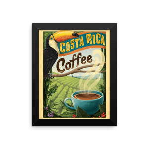 Framed Costa Rica Coffee Poster