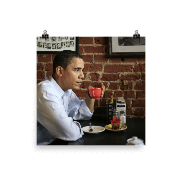 Poster Obama Drinking Coffee