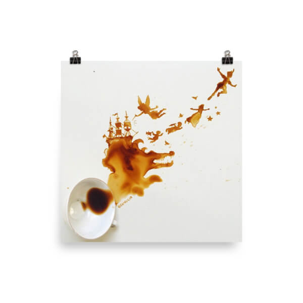 Peter Pan Coffee Cup Poster