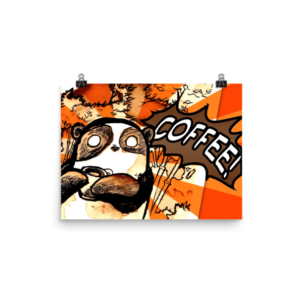 Panda Coffee Art Poster