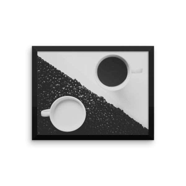Framed Black & White Coffee Poster